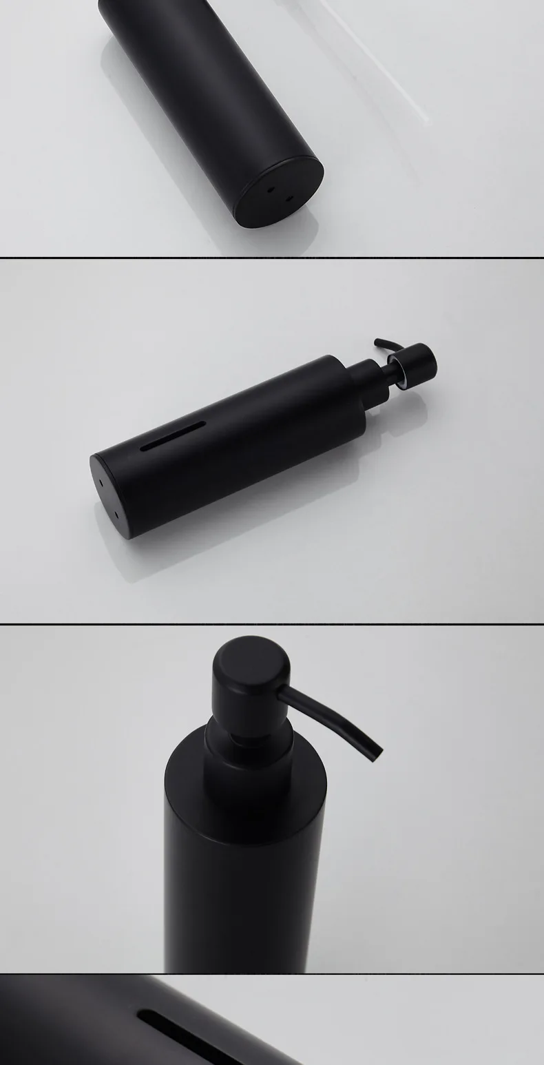 304 Stainless Steel Liquid Soap Dispenser Balck Matte Hand Sanitizer Holder Glass Lotion Dispenser Bathroom Accessories