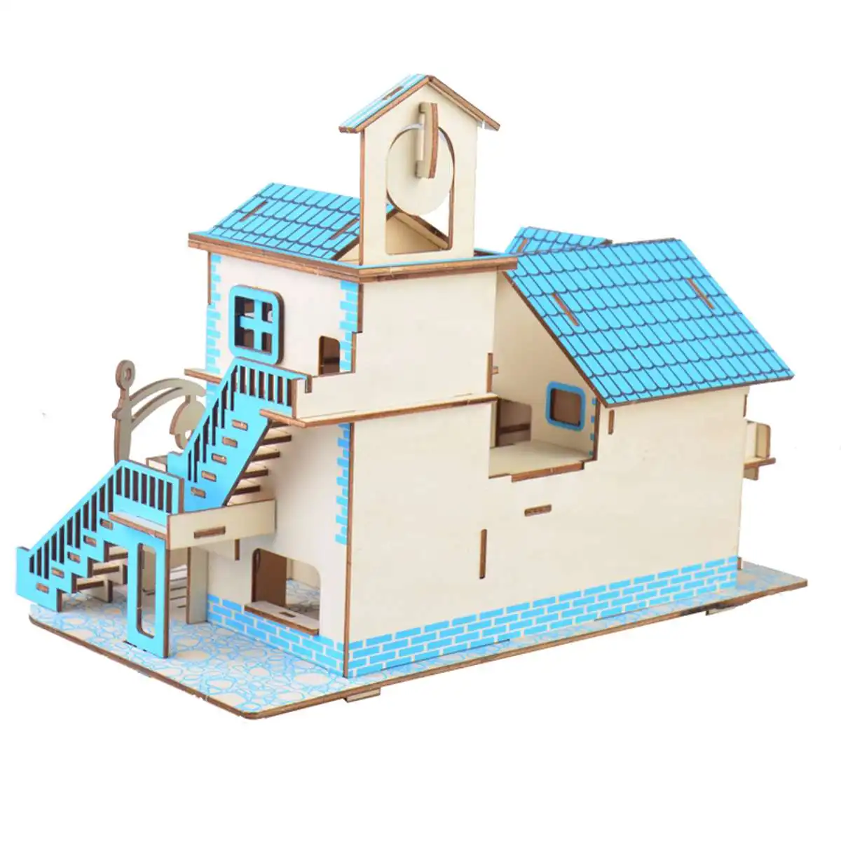 Детские DIY игрушки 3D деревянные пазлы кукольный домик раз квартира кукольный дом мебель развивающие игрушки мебель для детей подарок