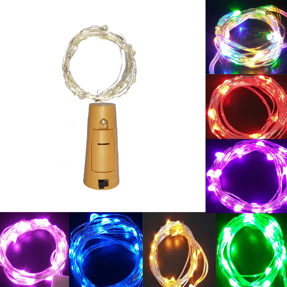 New 2M 20LED lamp Cork Shaped Bottle Stopper Light Glass Wine LED Wire fairy String Lights Bar Party Supplies Wedding Decoration red wine bottle stopper crystal epoxy resin mold crown cat claw rabbit cork silicone mould for resin jewelry making supplies