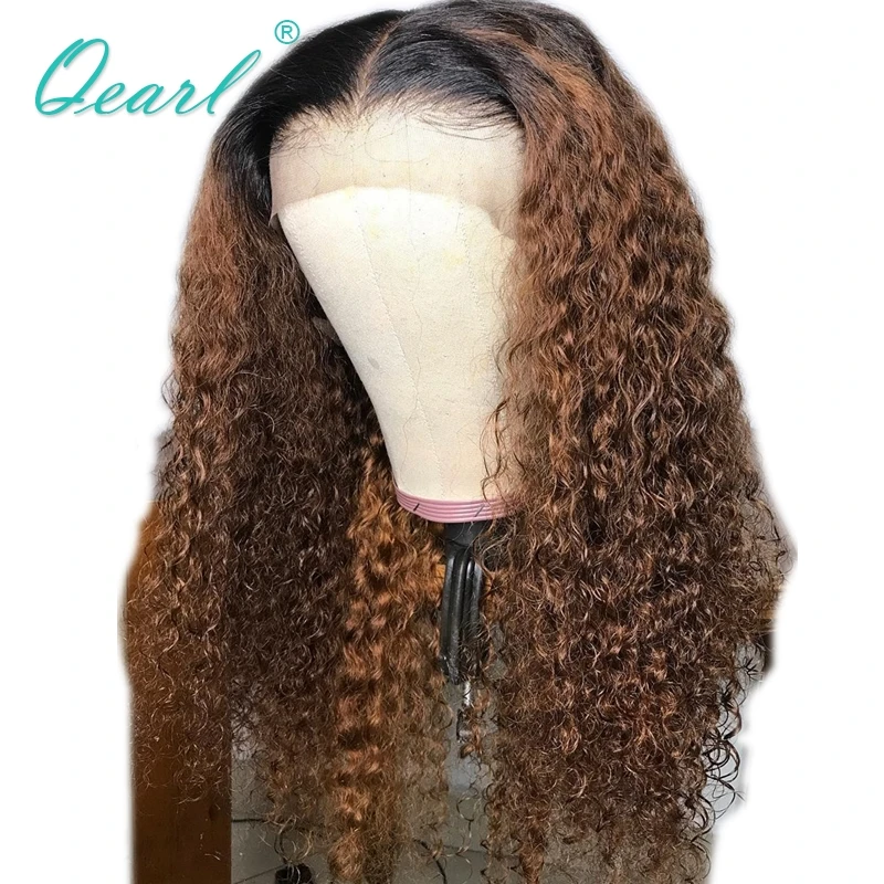 

Ombre 1B/30 Lace Front Wig Brazilian Remy Curly Hair 13x4/13x6 Human Hair Colored Wigs Pre plucked Deep Middle Part Qearl