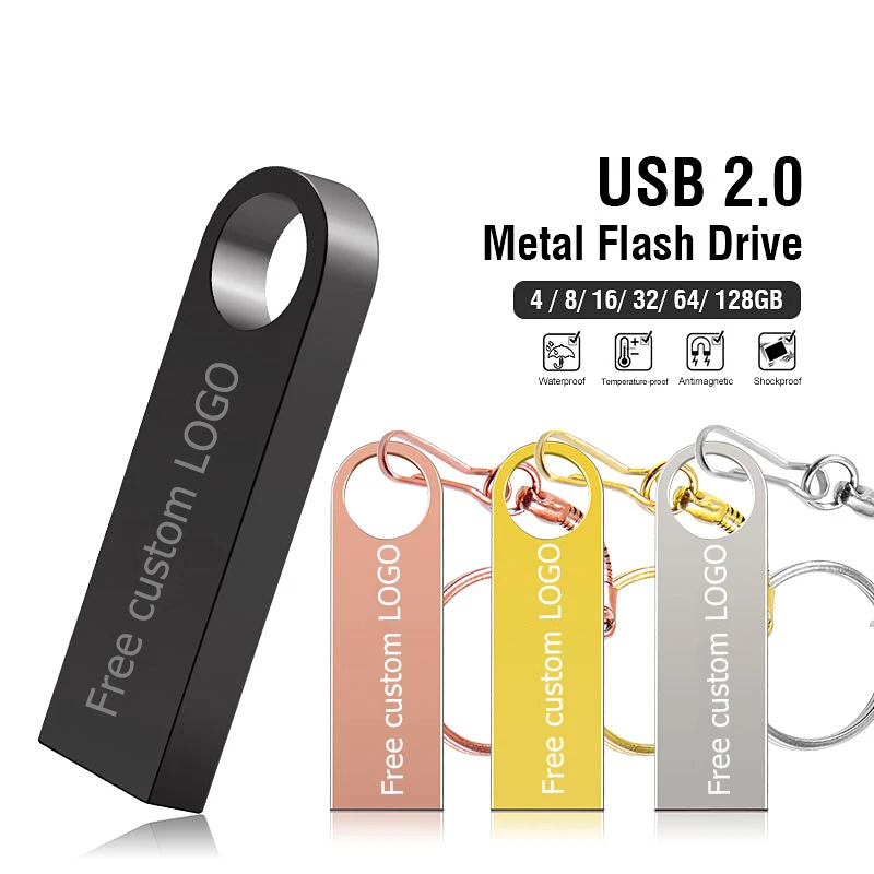 

High Speed Flash Disk 2.0 4GB 8GB Pen Drive 32GB Metal USB Flash Drive 16GB Pendrive 64GB Cle Usb 128GB U Disk Free Custom Logo