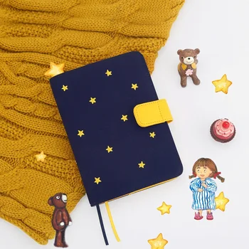 

Good Night Sweet Dream Fashion Navy Cloth Soft Journal Cover For Standard A5/A6 Fitted Paper Book