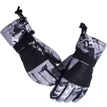 Adult Children Unisex Winter Waterproof Thicken Warm Touch Screen Snow Gloves Camouflage Printed Snowboard Ski Non-Slip Mittens