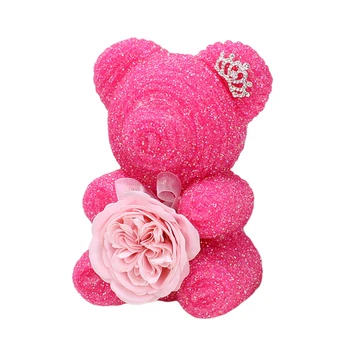 

Artificial Flowers Rose Dolls Plastic Rose Bear Birthday Party Wedding Decoration Girlfriend Valentines Day Gift