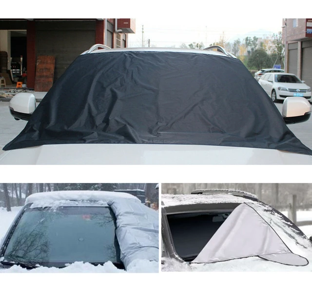 Couverture de neige de pare-brise de voiture, anti-neige, givre, protecteur  de poussière, extérieur automatique, accessoires d'hiver - AliExpress