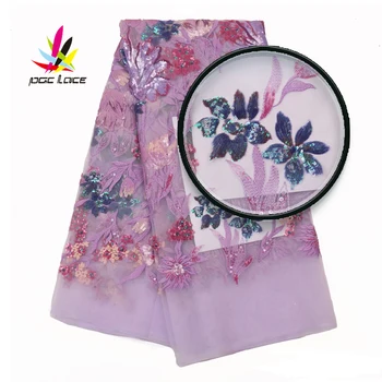 

Latest French Mesh Lace With Sequined Flowers 2020 High Quality African Tulle Nigeria Mesh Sequins Lace For Dress AMY3154B