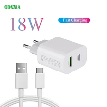 Phone Charger Adapter Quick Charge 3 USB Charger Type C Charging port PD 18W 3A Eu Plug Fast Charging Adapter for Xiaomi Iphone