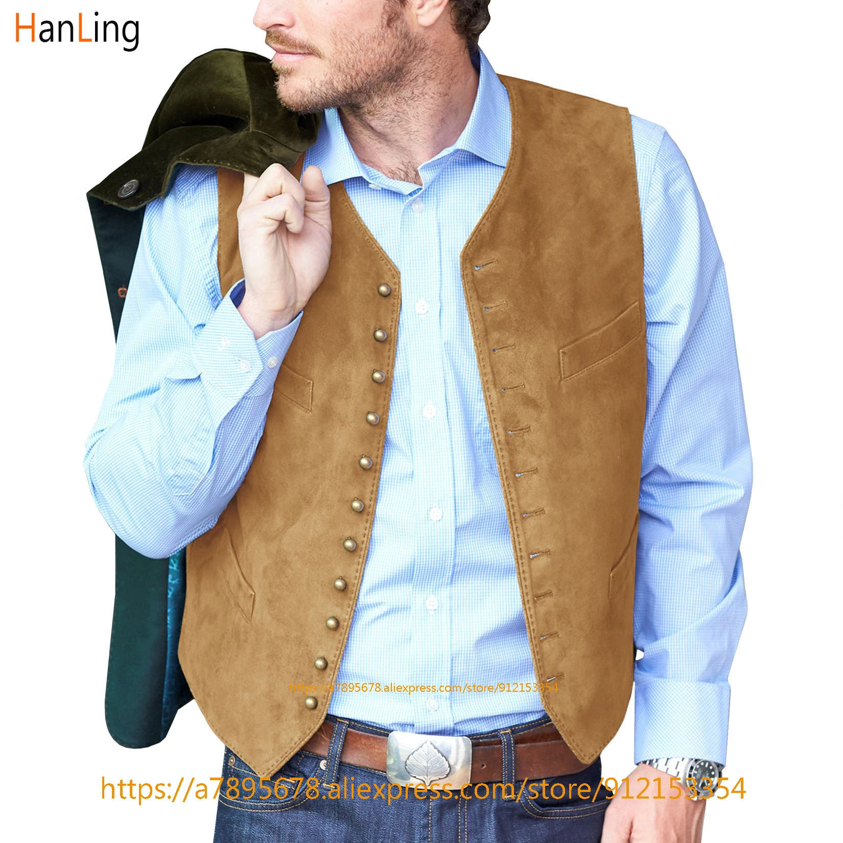 suede vest men