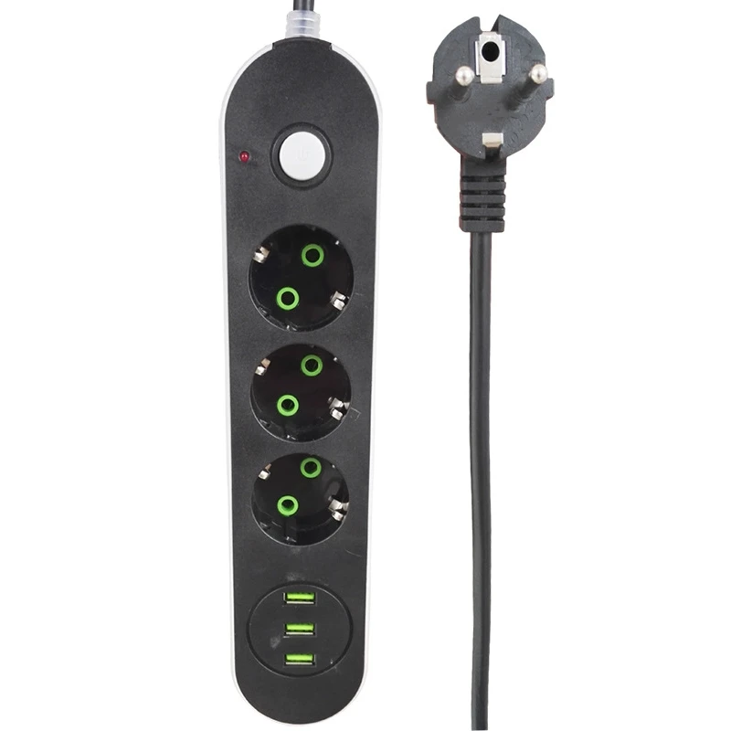 Полный Смарт USB Мощность розеток 3 розетки Порты и разъёмы Зарядное устройство