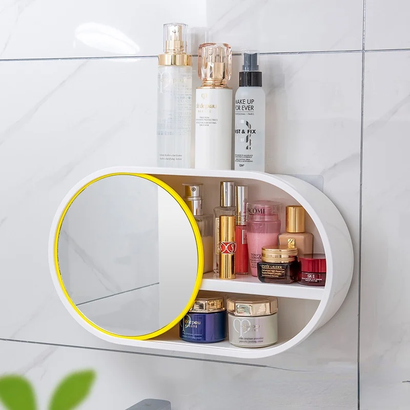 

Wall-mounted Cosmetic Storage Box, Bathroom Wall-mounted Free Perforation Wall-mounted Storage Box Storage Box Organizer