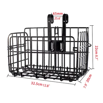 

Bike Bicycle Basket Bag Foldable Metal Wire Basket Front Bag Rear Hanging Basket For Mountain Bike Folding Bicycle