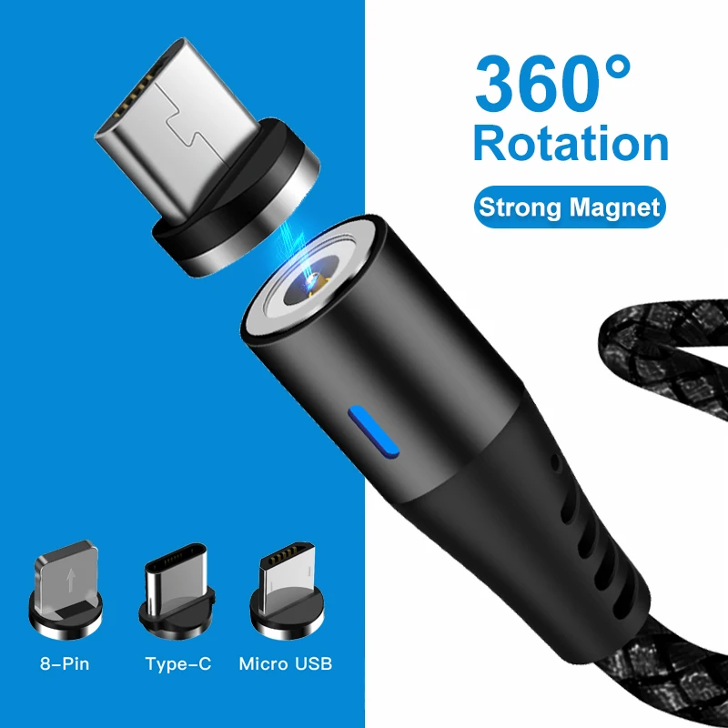 Магнитный кабель 8Pin Micro USB Тип C адаптер для быстрой зарядки зарядное устройство