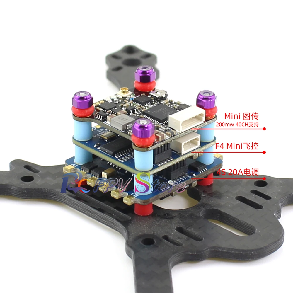 Мини Летающая башня F4 управление полетом ler 20A 2-4S VTX передача 200 мВт управление полетом ESC Compatib iFlight Stack Duall