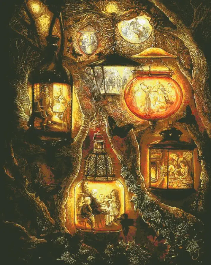 

Magic Lantern Tree cross stitch package 18ct 14ct 11ct cloth cotton thread embroidery DIY handmade needlework