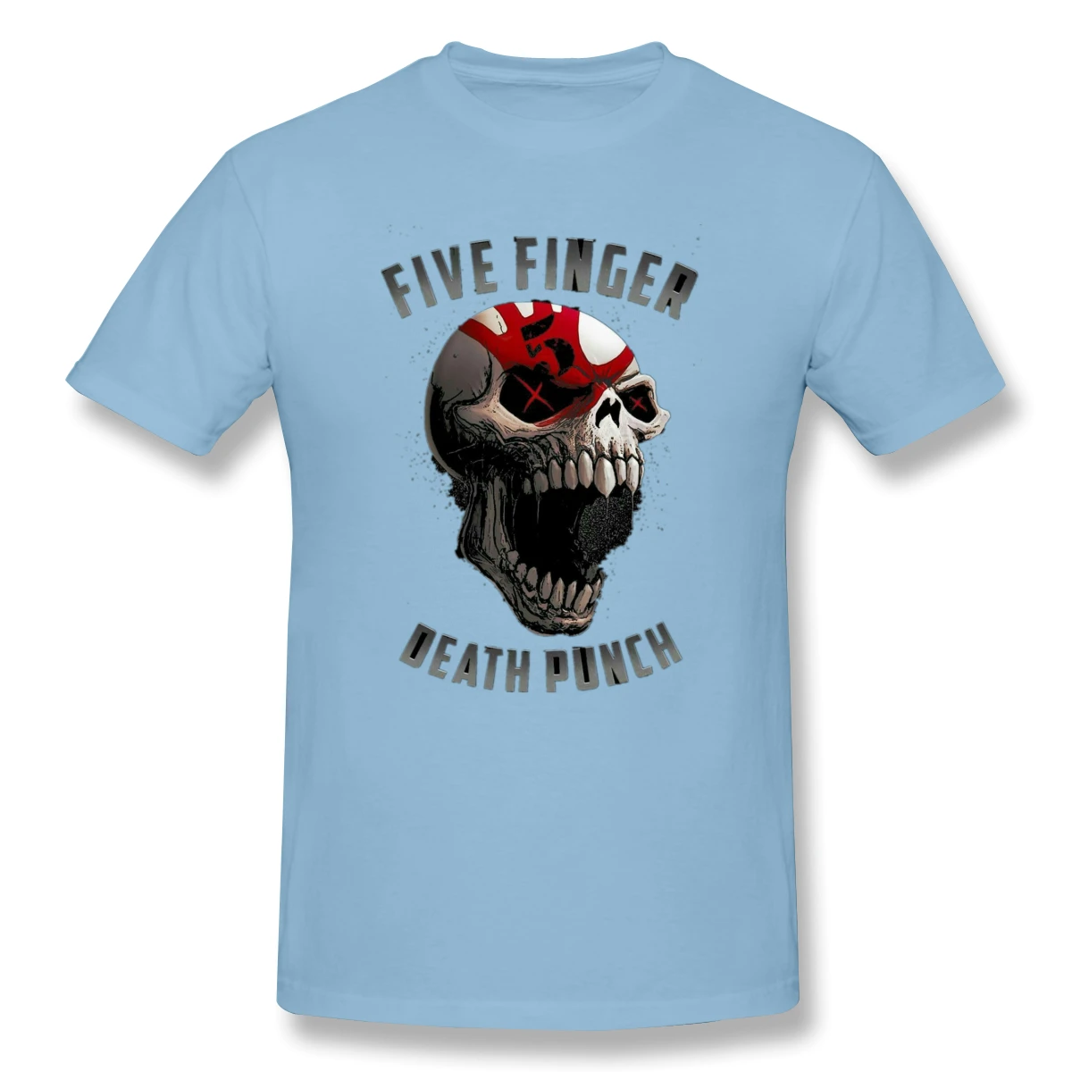 Небесно-голубой Футболка с надписью «Five Finger Death Punch», мужская повседневная модная базовая футболка с коротким рукавом, футболка в стиле хип-хоп для мальчиков и девочек, футболки - Цвет: Небесно-голубой