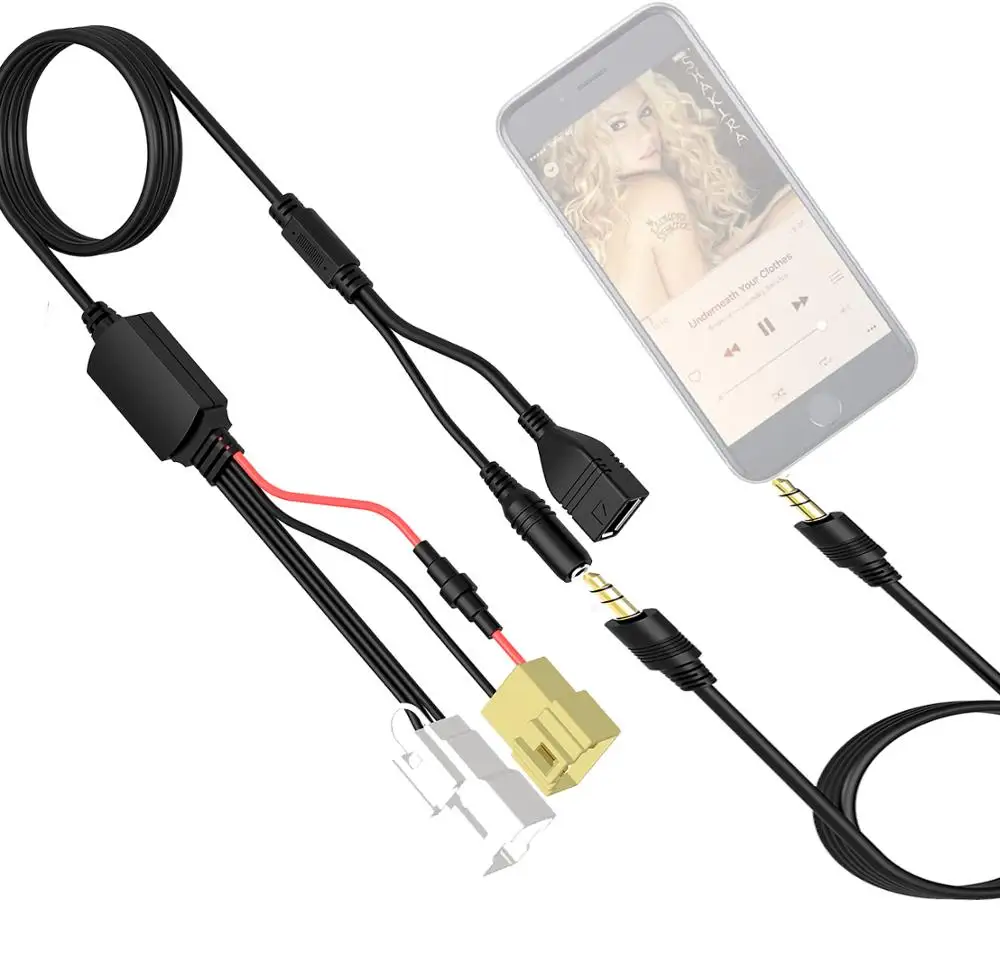 Автомобильный стерео AUX адаптер CHELINK аудио кабель с USB интерфейсом и 3 5 мм