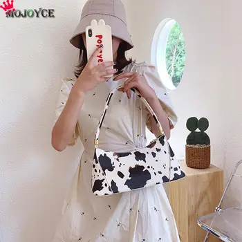 

Women Cow Milk Handbag Classic Texture Delicate Creative Design Chic Female Leather Fashion Small Underarm Shoulder Tote Bags