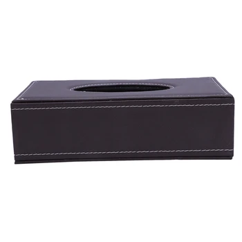 

Portable Leather Rectangular Tissue Cover Box Holders Case Pumping Paper Hotel Home Car Gift Brown