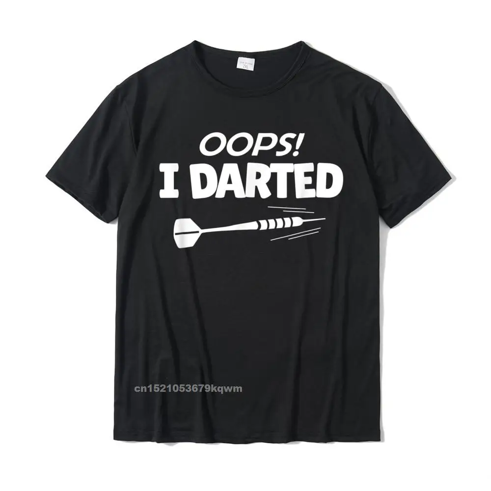 GroupCasual Short Sleeve Tops Shirts Summer Family Crew Neck Pure Cotton T-Shirt Men T Shirts Fitness Tight  Free Shipping Darts Funny Oops I Darted Gift For Dart Player T-Shirt__4750 black
