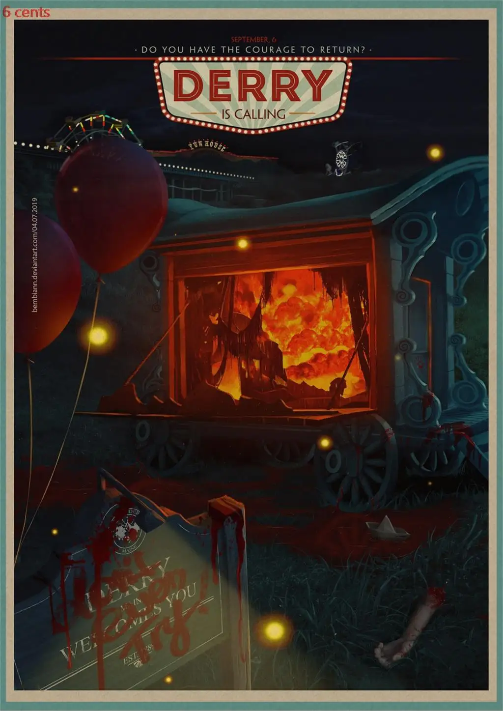 Ужас фильм глава два плакат на крафт-бумаге карты украшения ретро-постер к фильму постер декоративная стена Стикеры