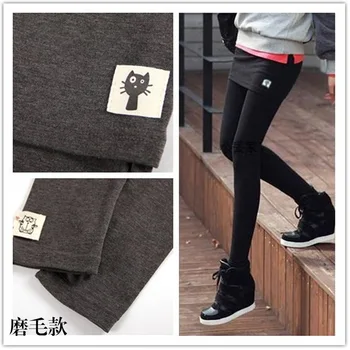 

Leggings women's new autumn 2019 Sanded Cotton kitty hip fake two piece skirts pants women women's dress