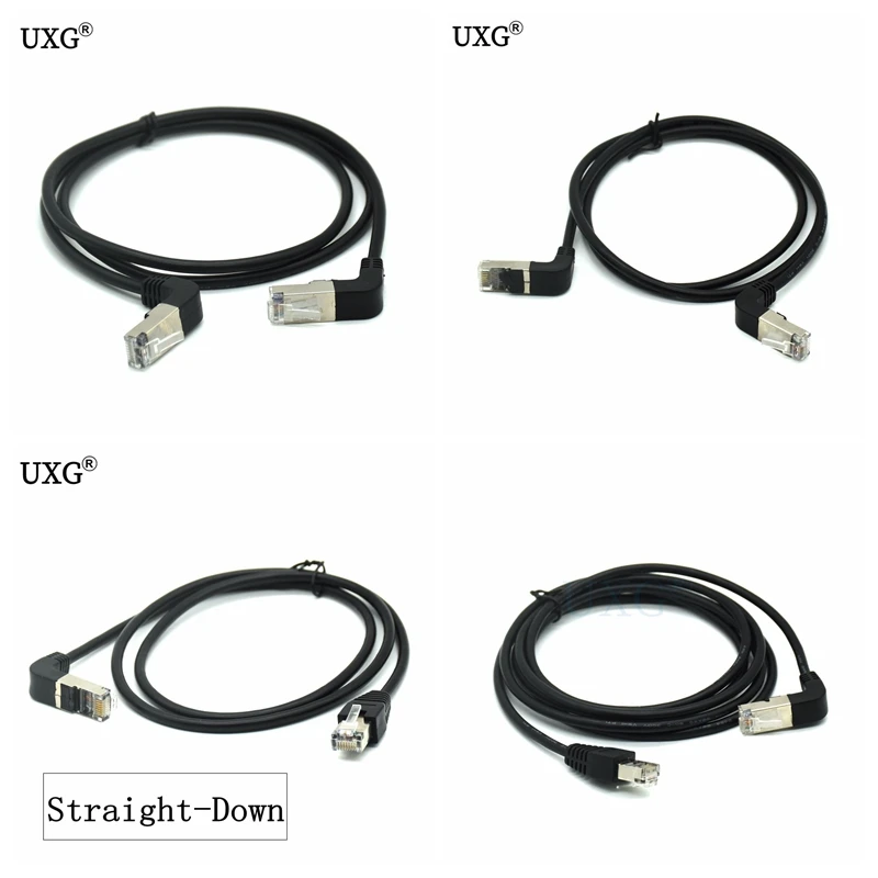 Локоть вниз и вверх Угловой 90 градусов cat5e 8P8C FTP STP UTP Cat 5e Ethernet сетевой кабель RJ45