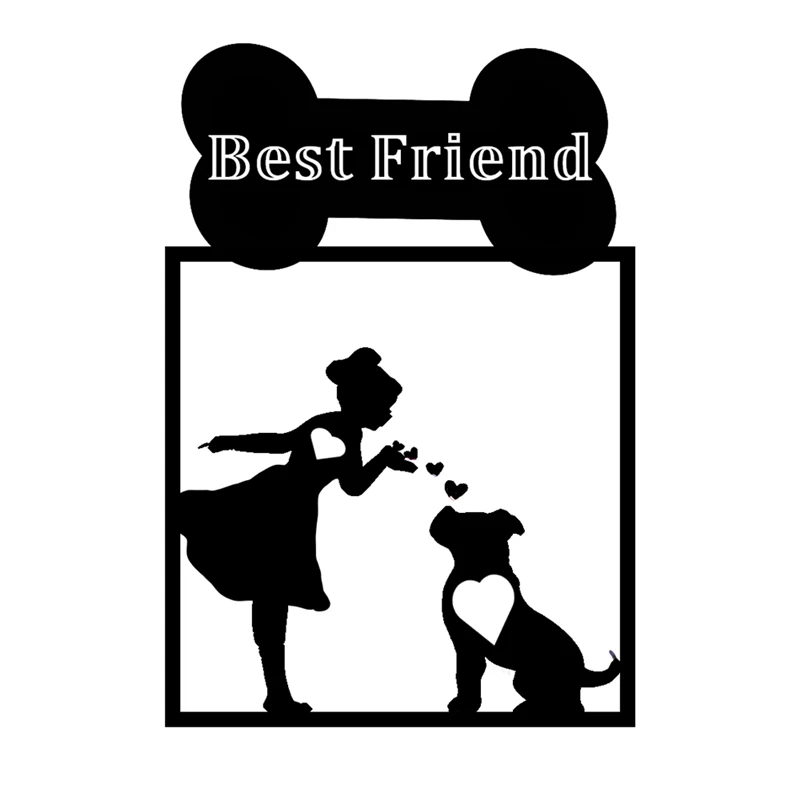 

GJCrafts Girl with Dog Frame Dies Metal Cutting Dies Stencils for Scrapbooking Decoration Embossing Handcraft Best Friend Dies
