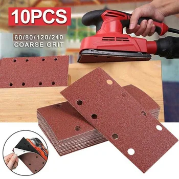 

10pcs Hook And Loop 1/3 Sanding Sheets Sander Sandpaper Pads 185*93mm Abrasives Sanding Discs 10*Sandpaper