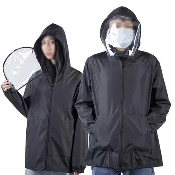 

Hooded Protective Clothing Top With Transparent Anti-spray Splash Mask Antifog Dustproof Windproof Sandproof Isolated Clothes