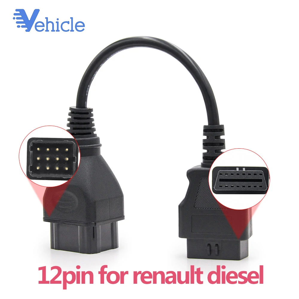 12pin Для Дизельный для renault к OBD2 16pin подключения совместимый tcs диагностический