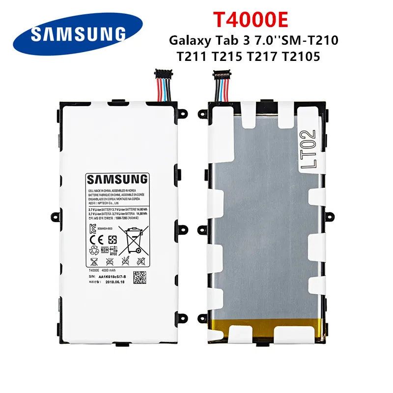 Оригинальный планшет SAMSUNG T4000E аккумулятор 4000 мАч для Samsung Galaxy Tab 3 7 0 '' T211 T210 T215