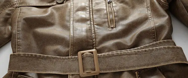Мужская куртка из искусственной кожи и бархата, удлиненная куртка из искусственной кожи, зимняя Персонализированная Мужская мотоциклетная кожаная парка