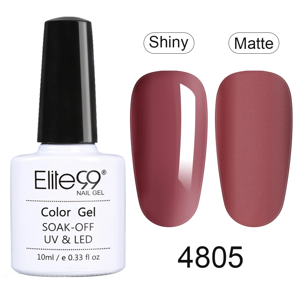 Elite99 10 мл УФ-гель для ногтей розовый матовый Цвет гель блестки личная гигиена лак цветной лак для ногтей DIY лак для ногтей - Цвет: 4805