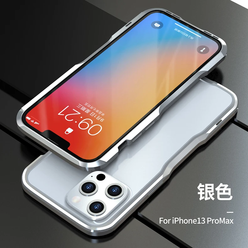 Luphie For iPhone 13 Mini 13 Pro Shockproof Armor Metal Bumper Irregularly Aluminum Case Cover For iPhone 13 Pro Max Case