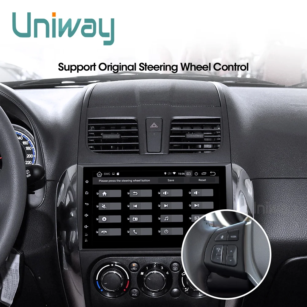 Uniway ATY9071 Android 8.1 автомобильный DVD для Suzuki SX4 2006 2007 2008 2009 2010 2011 2012 2013 автомобилей Радио gps-навигация