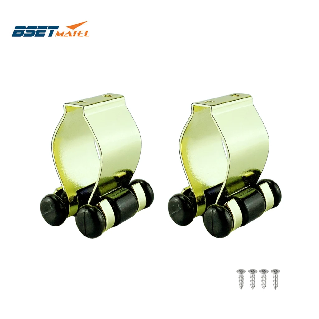 2X Gilding Metal Fishing Rod Clips Club Positioning Clamps Holder