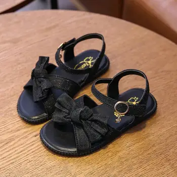 

Sequins Sandals For Baby Girls New 2020 Summer Fashion Bow Beach Shoes Children Soft Sandals Size 21-36