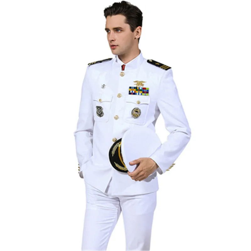 schakelaar Kritiek Oxide Hot Koop Standaard Navy Uniform Wit Militaire Kleding Mannen Amerikaanse  Formele Kledij Suits Jas + Broek - AliExpress Nieuwigheid & Speciaal Gebruik