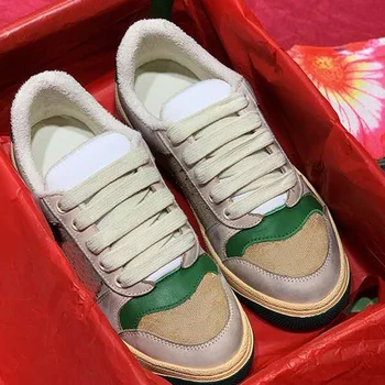 

Per-sale 2020 New Arrival Kids Shoes Striped Border Flat Vintage Dirty Shoes Girls Casual Shoes