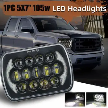 

1pc Brightest 5X7 Inch 105W Rectangle LED For For Pickup Car H4 Accessories Lens Car Led Truck Light New Headlight T8T4