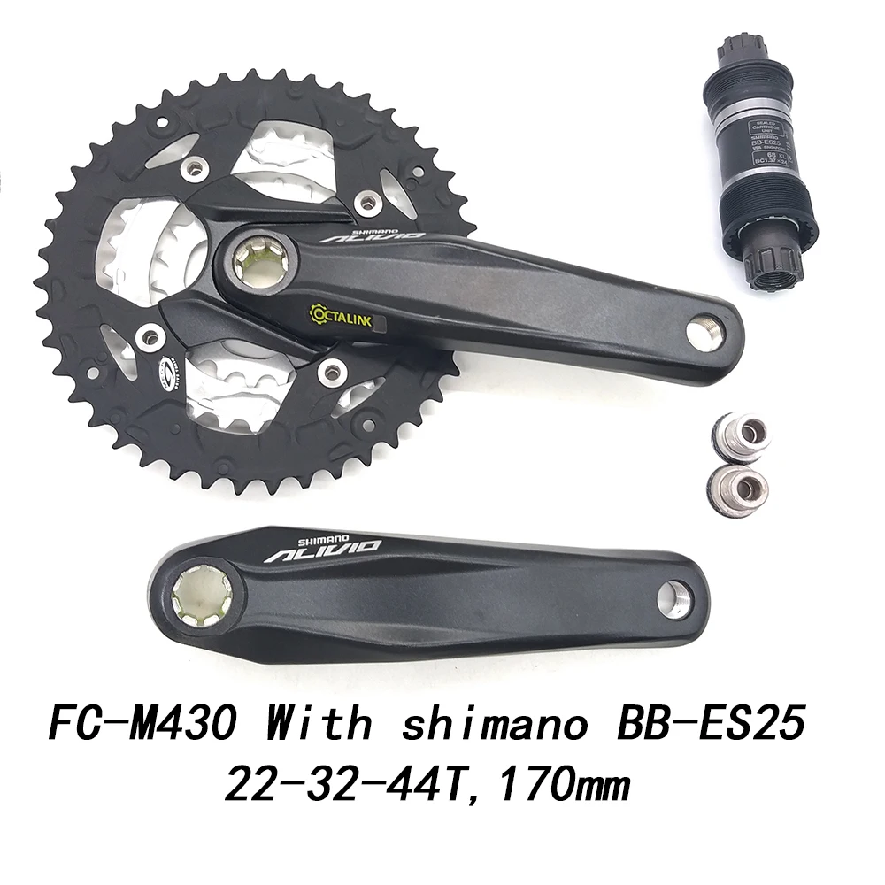 Alivio FC M430 M4000 44-32-22T 22-30-40T велосипедный шатун 9 скоростей 44T 40T MTB велосипедная цепь+ ES25 68x118 мм Нижний Кронштейн - Цвет: FC-M430 a set