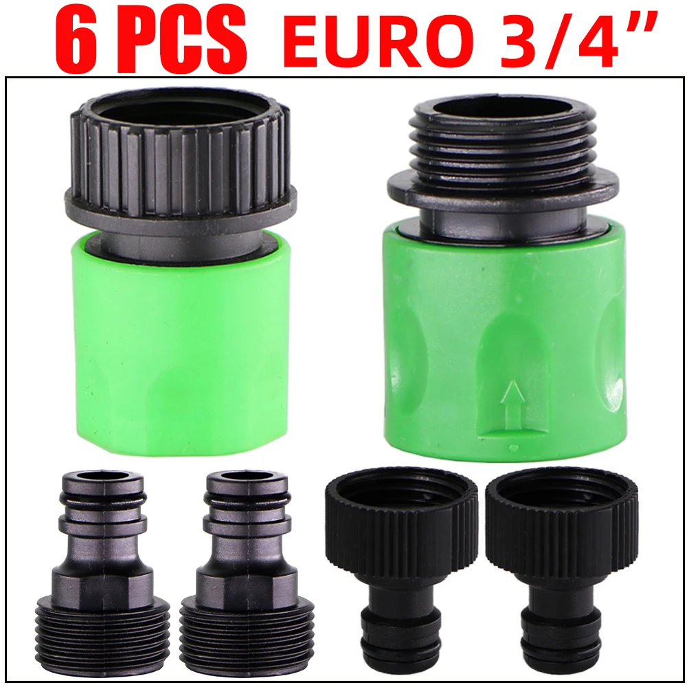 Quick Connector Nipple EURO USA 3/4 Inch Male Threaded 16mm/20mm Hose Joint for Garden Tubing Fittings Drip Irrigation System 