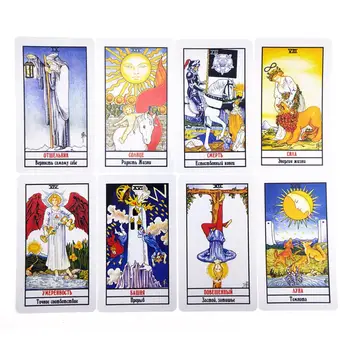 

Russian Language Tarot Cards Deck Board Game With Colorful Box Divination Fate Tarot Card Games For Party Family Playing Card