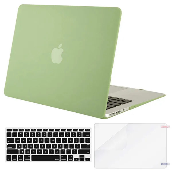 MOSISO Жесткий Чехол для ноутбука Macbook Air 13 A1466/A1369, чехол для ноутбука 2012-+ чехол для клавиатуры+ Защитная пленка для экрана - Цвет: Chartreuse