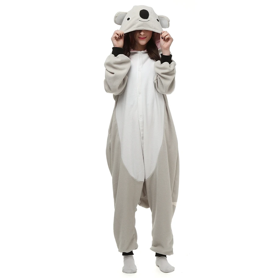 Kangaroo Tiger Wolf Dog Koala Bear Sugar Glider Panther Platypus Adult Kigurumi Cartoon Onesies Pajamas Women's Pyjamas Homewear