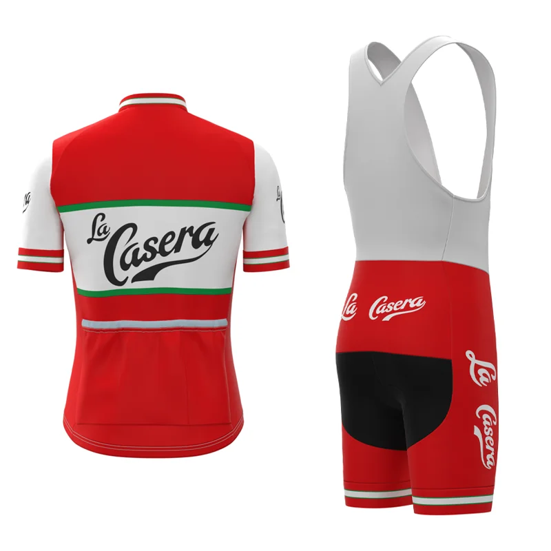 Competition La Casera Team 1973 Retro Man Cycling Jersey Short Sleeve Set Triathlon Biker Jersey Suit maillot ciclismo hombre