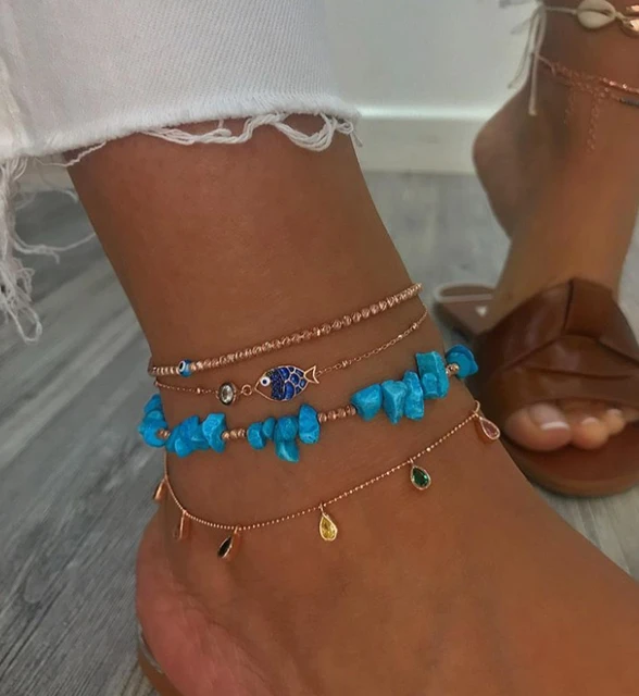 Discover 86+ ankle bracelet with blue stone super hot in.duhocakina