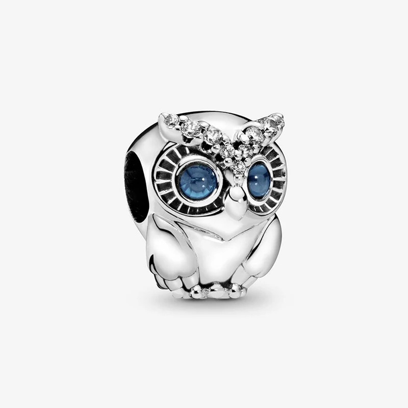 

2019 New Arrival 925 Sterling Silver Beads Sparkling Owl Charm fit Original Pandora Bracelets Women DIY Jewelry