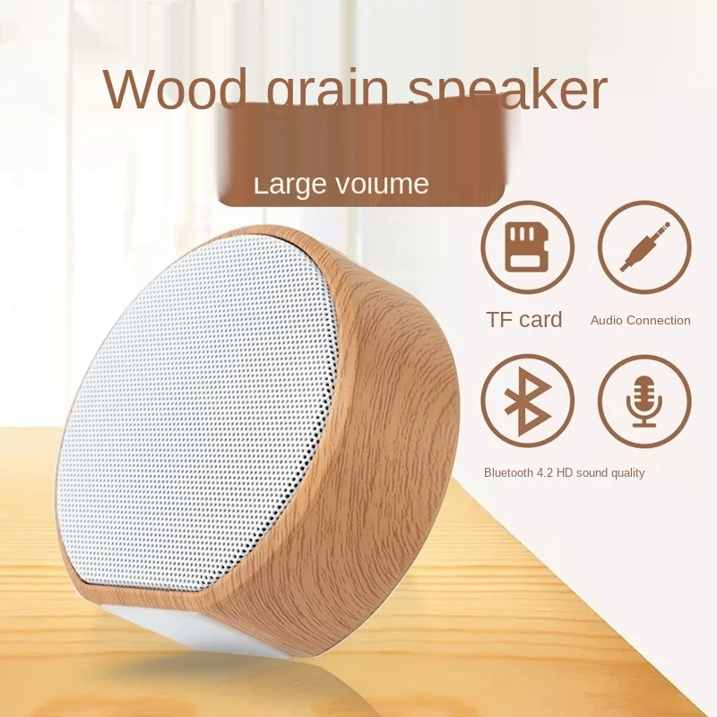 

Free shipping Mini Bluetooth speaker Wireless subwoofer Wood grain Computer audio Noise reduction Support memory card Hands free