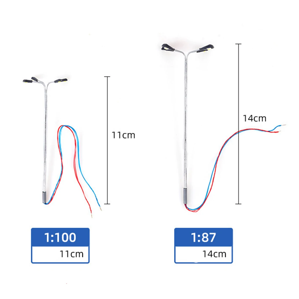 5x Model Train Lamp Street Lights HO OO LED Layout Accessories Four Heads